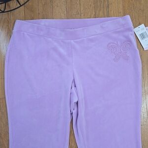 JUICY COUTURE BRAND WOMEN'S JUNIOR LIGHT PURPLE VELVETEEN LOUNGE PANTS SIZE XL